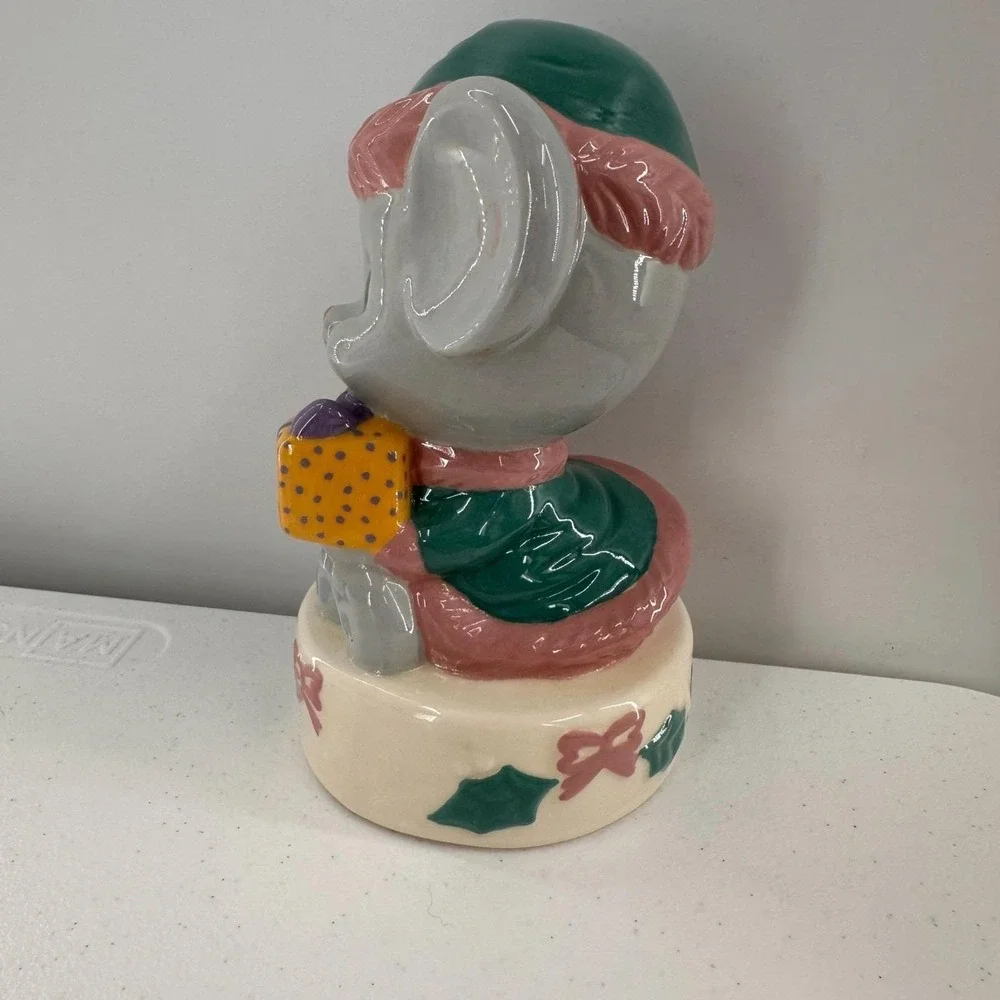 Vintage Christmas Ceramic Mouse‎ Figurine 7